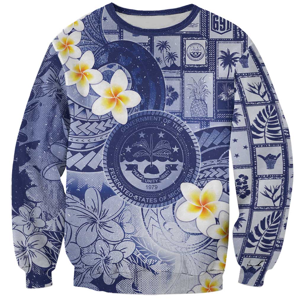 Federated States Of Micronesia Christmas Sweatshirt Retro Style Dark Version - Polynesian Pride