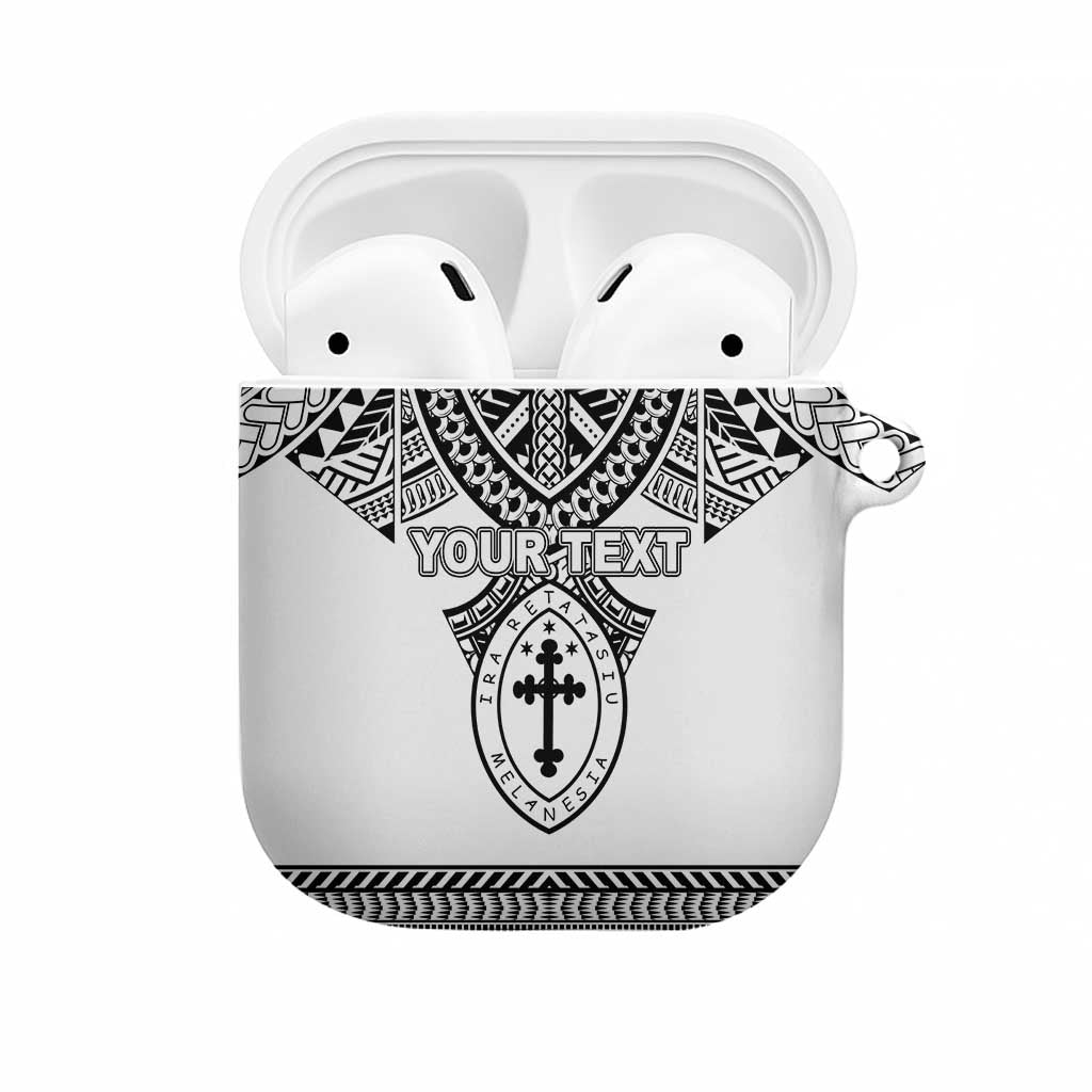 Personalised Melanesian Brotherhood AirPods Case With Tribal Pattern LT05 White - Polynesian Pride