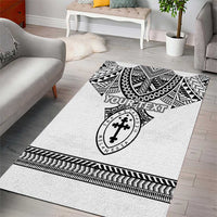 Personalised Melanesian Brotherhood Area Rug With Tribal Pattern - Polynesian Pride