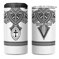 Personalised Melanesian Brotherhood 4 in 1 Can Cooler Tumbler With Tribal Pattern - Polynesian Pride