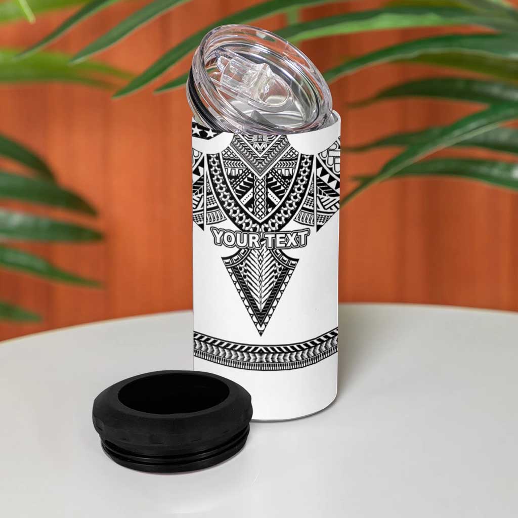 Personalised Melanesian Brotherhood 4 in 1 Can Cooler Tumbler With Tribal Pattern - Polynesian Pride