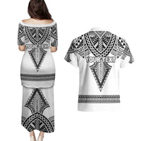 Personalised Melanesian Brotherhood Couples Matching Puletasi and Hawaiian Shirt With Tribal Pattern LT05 - Polynesian Pride