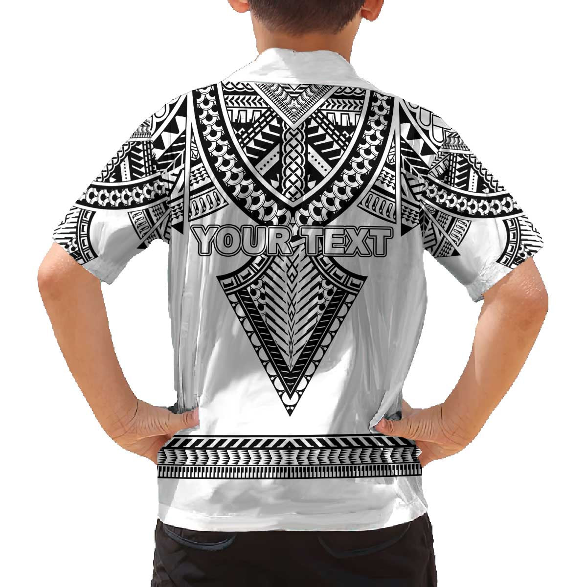 Personalised Melanesian Brotherhood Family Matching Off The Shoulder Long Sleeve Dress and Hawaiian Shirt With Tribal Pattern LT05 - Polynesian Pride