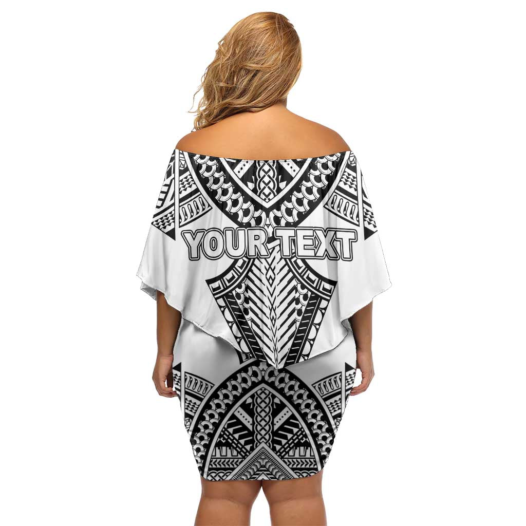 Personalised Melanesian Brotherhood Family Matching Off Shoulder Short Dress and Hawaiian Shirt With Tribal Pattern - Polynesian Pride