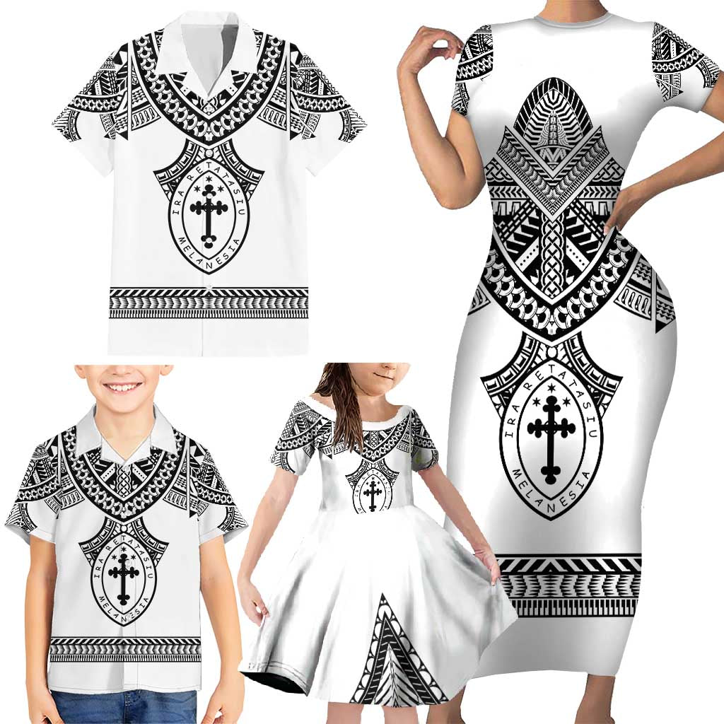 Personalised Melanesian Brotherhood Family Matching Short Sleeve Bodycon Dress and Hawaiian Shirt With Tribal Pattern - Polynesian Pride