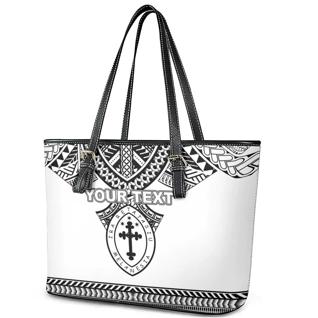 Personalised Melanesian Brotherhood Leather Tote Bag With Tribal Pattern - Polynesian Pride
