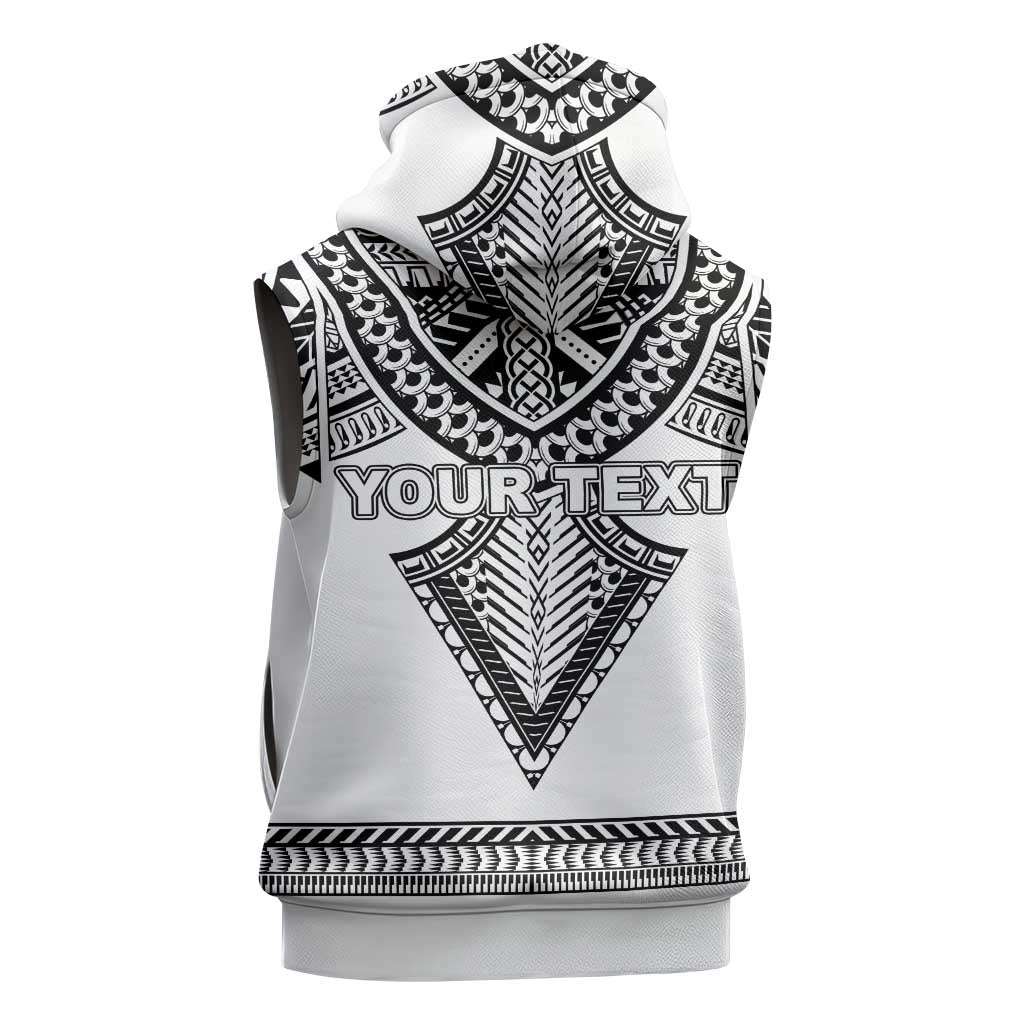 Personalised Melanesian Brotherhood Sleeveless Zip Hoodie With Tribal Pattern - Polynesian Pride