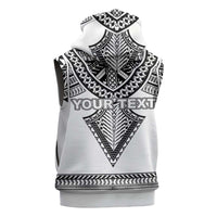 Personalised Melanesian Brotherhood Sleeveless Zip Hoodie With Tribal Pattern - Polynesian Pride