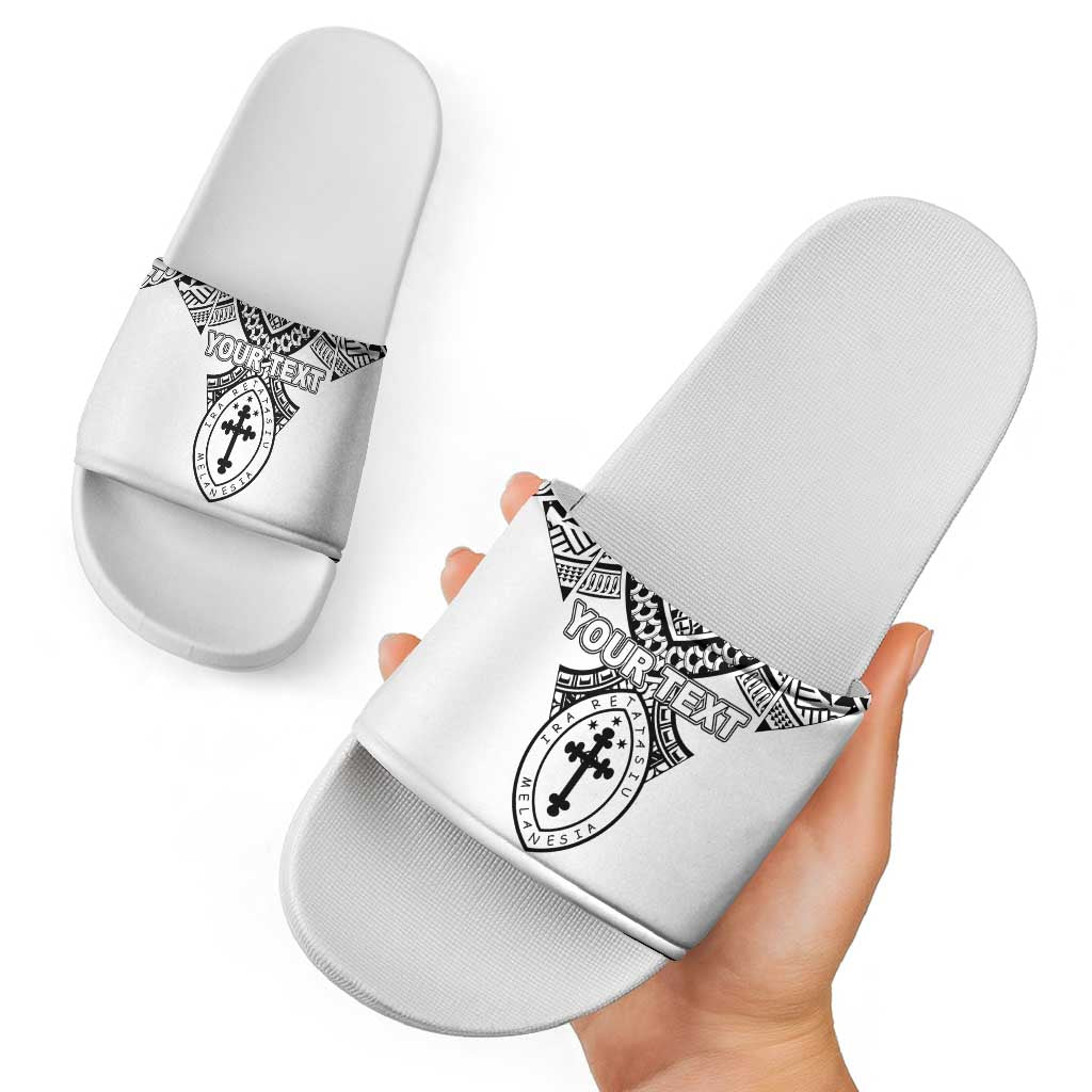 Personalised Melanesian Brotherhood Slide Sandals With Tribal Pattern - Polynesian Pride