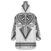 Personalised Melanesian Brotherhood Wearable Blanket Hoodie With Tribal Pattern - Polynesian Pride