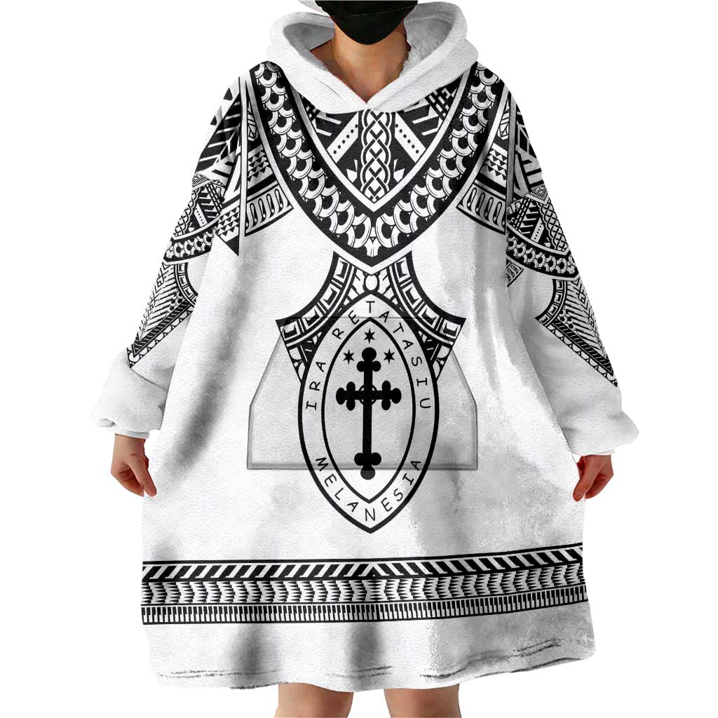 Personalised Melanesian Brotherhood Wearable Blanket Hoodie With Tribal Pattern - Polynesian Pride