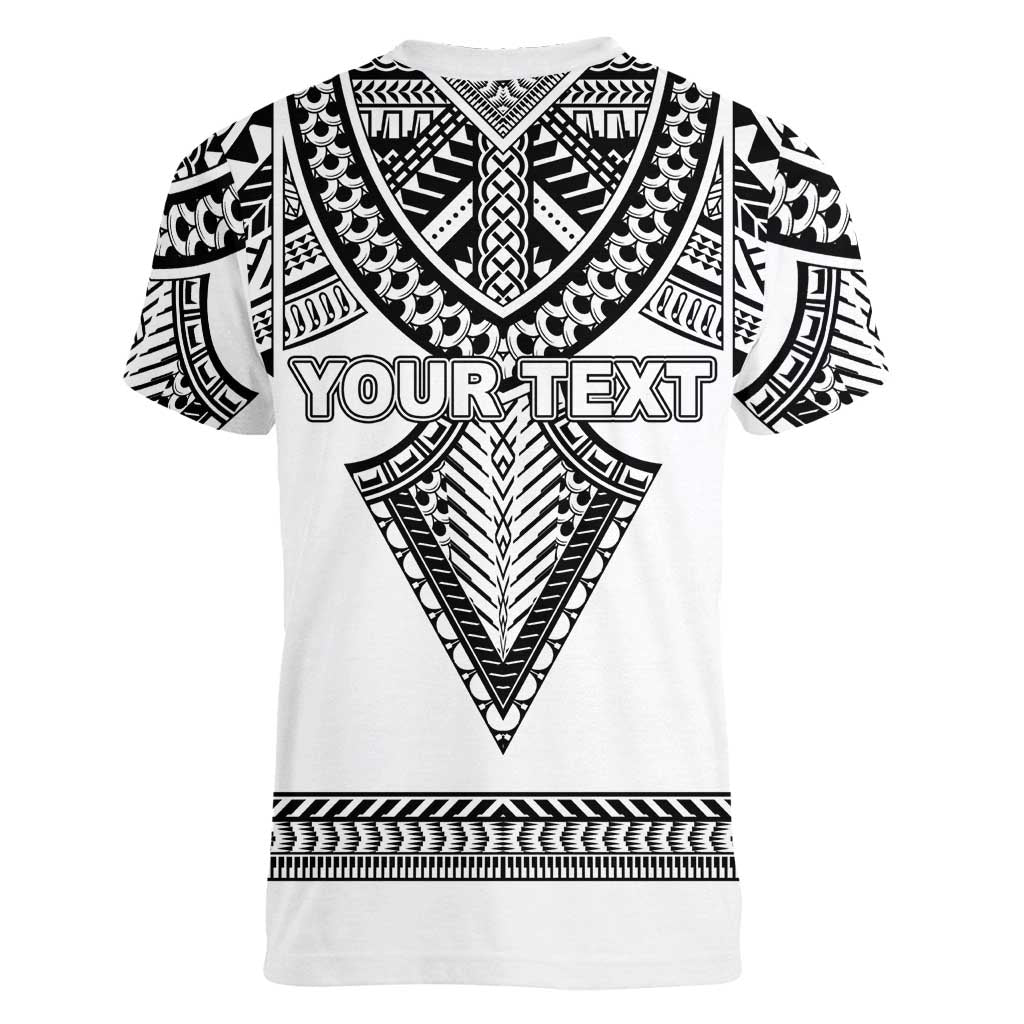 Personalised Melanesian Brotherhood Women V-Neck T-Shirt With Tribal Pattern LT05 - Polynesian Pride