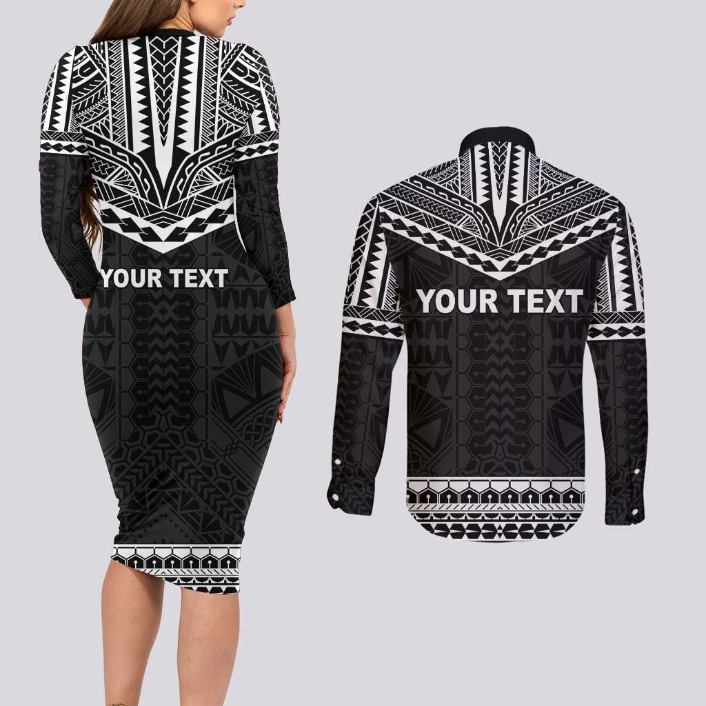 Personalised Melanesian Brotherhood Couples Matching Long Sleeve Bodycon Dress and Long Sleeve Button Shirt Ministry Faith And Mission - Polynesian Pride
