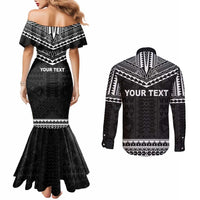 Personalised Melanesian Brotherhood Couples Matching Mermaid Dress and Long Sleeve Button Shirt Ministry Faith And Mission - Polynesian Pride