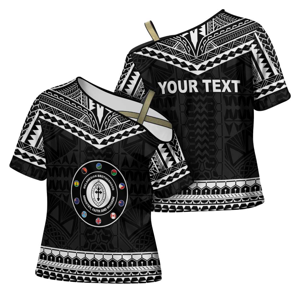 Personalised Melanesian Brotherhood Cross Shoulder Shirt Ministry Faith And Mission - Polynesian Pride