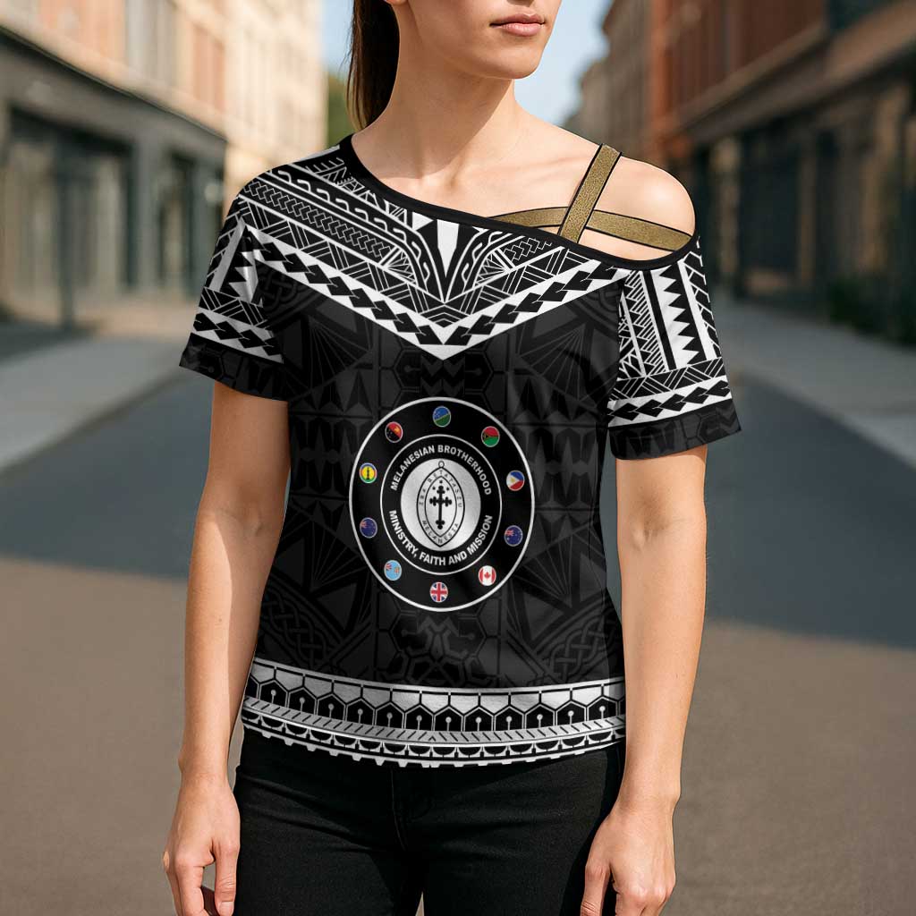 Personalised Melanesian Brotherhood Cross Shoulder Shirt Ministry Faith And Mission - Polynesian Pride