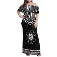 Personalised Melanesian Brotherhood Family Matching Off Shoulder Maxi Dress and Hawaiian Shirt Ministry Faith And Mission - Polynesian Pride