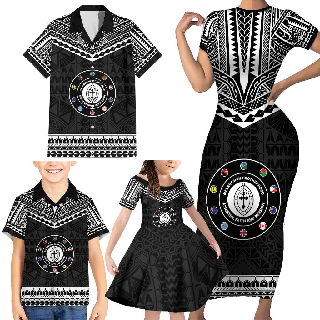 Personalised Melanesian Brotherhood Family Matching Short Sleeve Bodycon Dress and Hawaiian Shirt Ministry Faith And Mission - Polynesian Pride