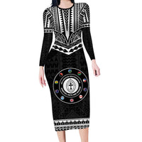 Personalised Melanesian Brotherhood Long Sleeve Bodycon Dress Ministry Faith And Mission - Polynesian Pride
