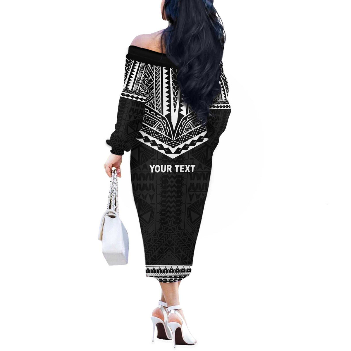 Personalised Melanesian Brotherhood Off The Shoulder Long Sleeve Dress Ministry Faith And Mission - Polynesian Pride