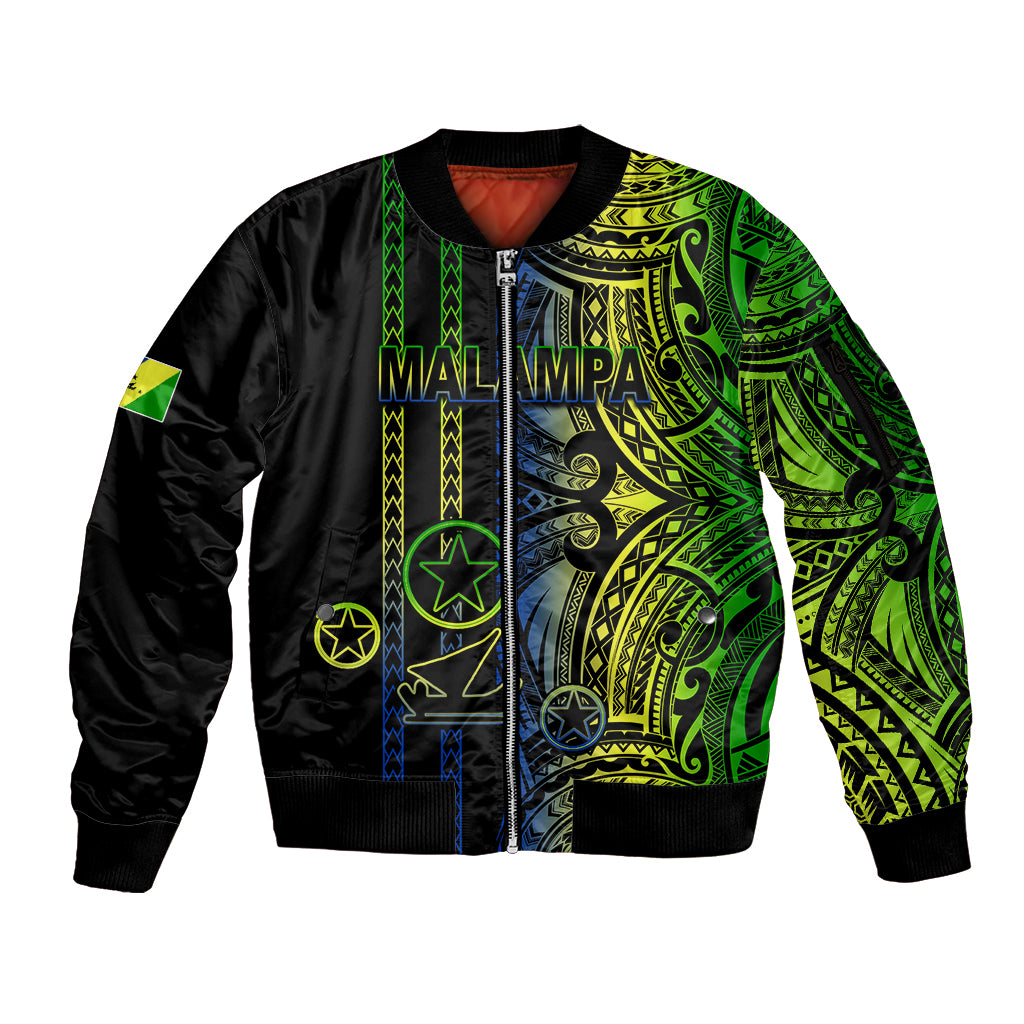 Custom Vanuatu Malampa Sleeve Zip Bomber Jacket Polynesian Tribal LT6 Unisex Black - Polynesian Pride