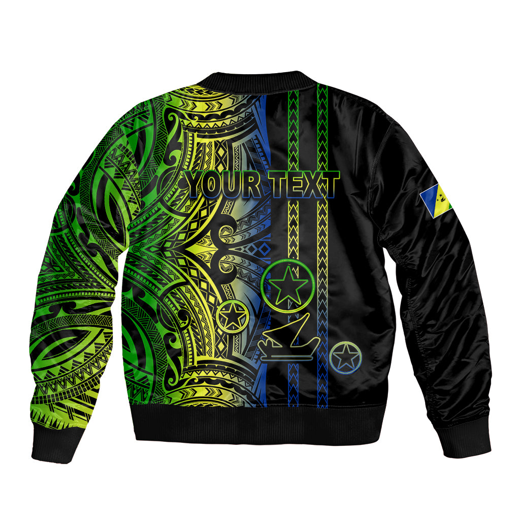 Custom Vanuatu Malampa Sleeve Zip Bomber Jacket Polynesian Tribal LT6 - Polynesian Pride