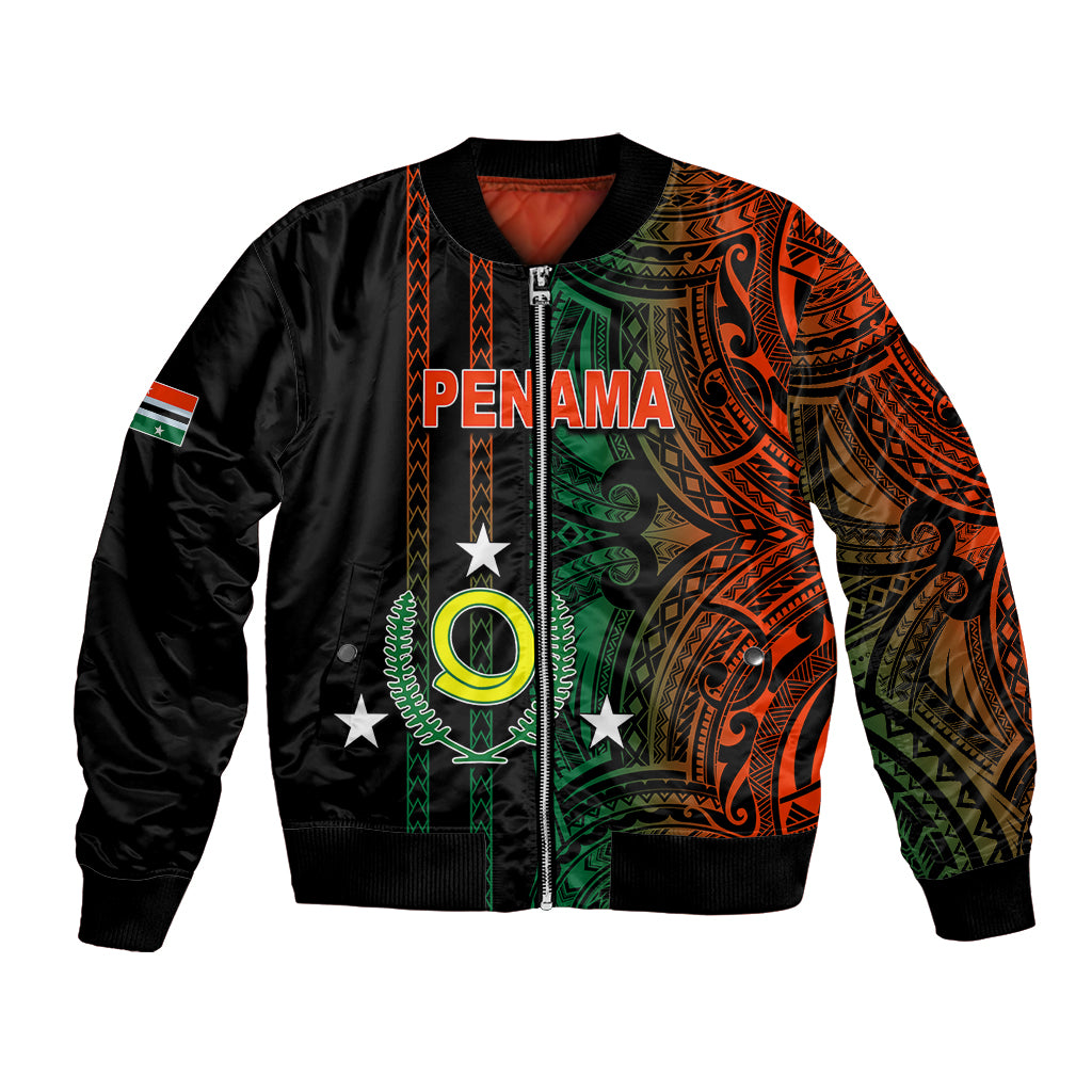 Custom Vanuatu Penama Bomber Jacket Polynesian Tribal LT6 Unisex Black - Polynesian Pride