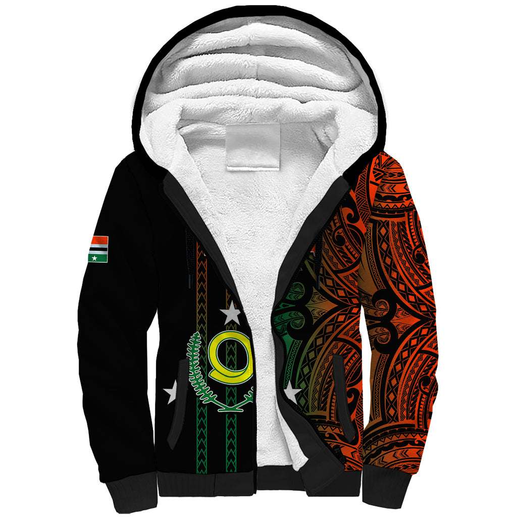 Custom Vanuatu Penama Sherpa Hoodie Polynesian Tribal LT6 Unisex Black - Polynesian Pride