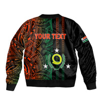 Custom Vanuatu Penama Sleeve Zip Bomber Jacket Polynesian Tribal LT6 - Polynesian Pride