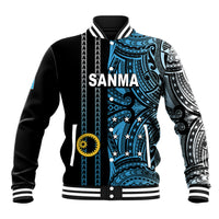 Custom Vanuatu Sanma Baseball Jacket Polynesian Tribal LT6 Unisex Black - Polynesian Pride