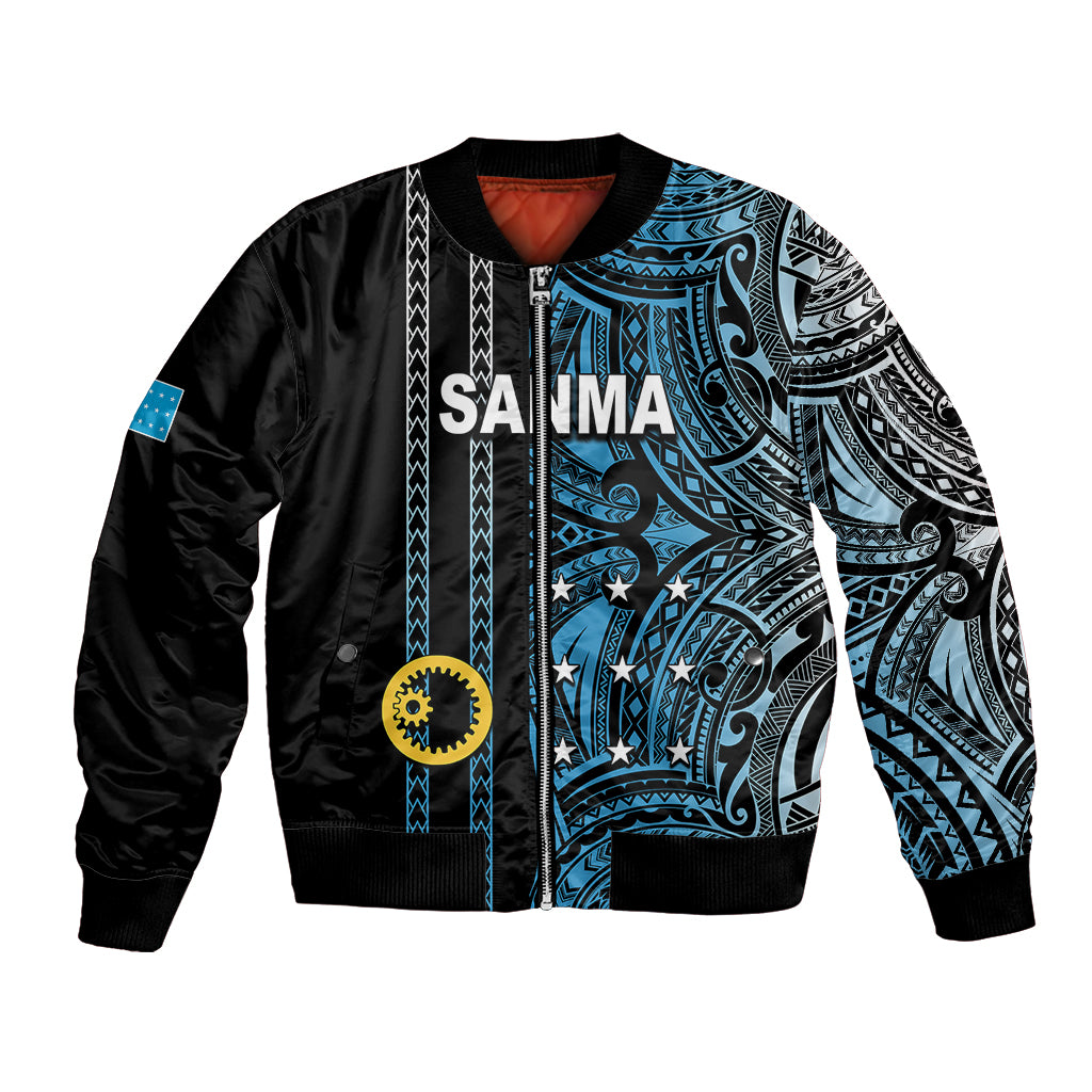 Custom Vanuatu Sanma Bomber Jacket Polynesian Tribal LT6 Unisex Black - Polynesian Pride