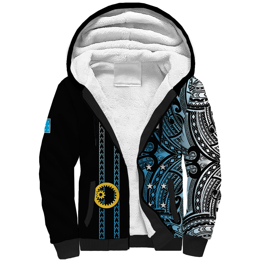Custom Vanuatu Sanma Sherpa Hoodie Polynesian Tribal LT6 Unisex Black - Polynesian Pride