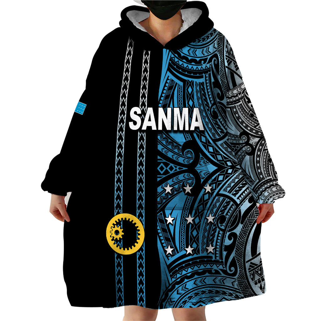Custom Vanuatu Sanma Wearable Blanket Hoodie Polynesian Tribal LT6 - Polynesian Pride