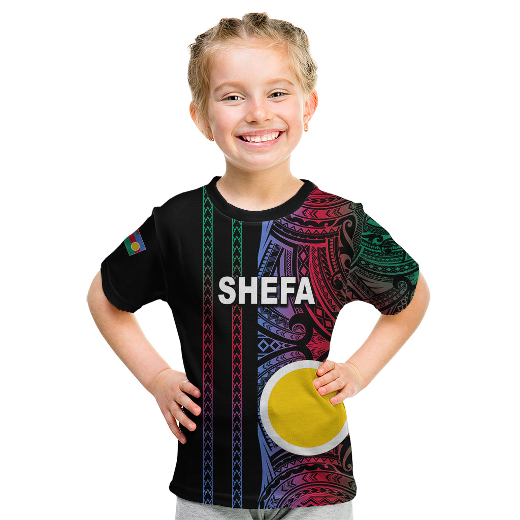 Custom Vanuatu Shefa Kid T Shirt Polynesian Tribal LT6 Black - Polynesian Pride