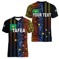 Custom Vanuatu Tafea Women V Neck T Shirt Polynesian Tribal LT6 - Polynesian Pride