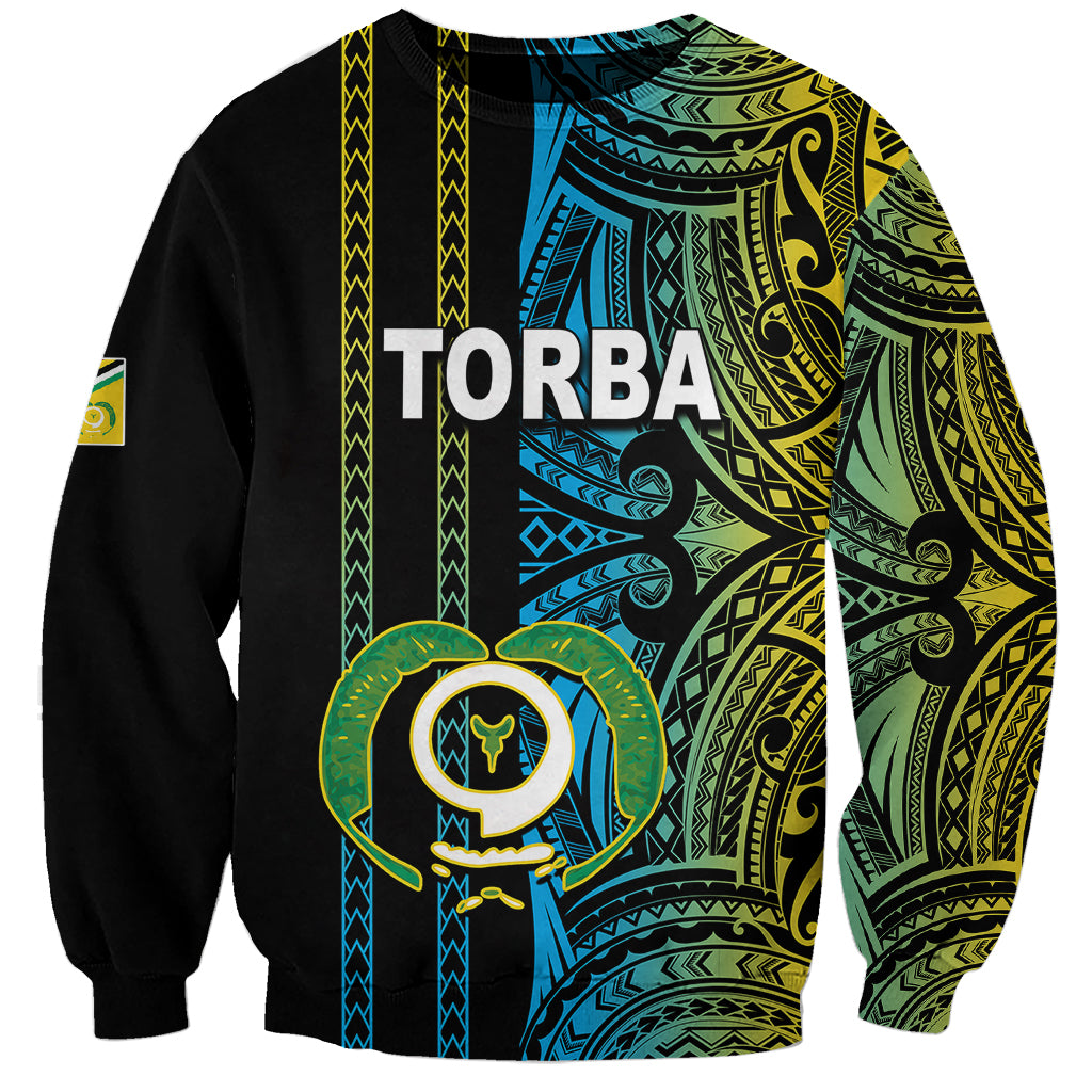 Custom Vanuatu Torba Sweatshirt Polynesian Tribal LT6 Unisex Black - Polynesian Pride