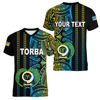 Custom Vanuatu Torba Women V Neck T Shirt Polynesian Tribal LT6 - Polynesian Pride