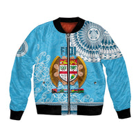 Fiji Bomber Jacket Melanesian Festival 2023 LT6 Unisex Blue - Polynesian Pride