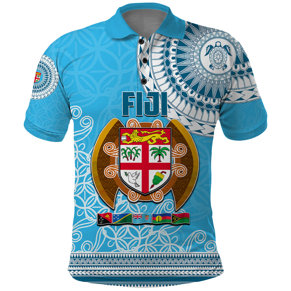 Fiji Polo Shirt Melanesian Festival 2023 LT6 Blue - Polynesian Pride