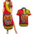 Papua New Guinea Couples Matching Summer Maxi Dress and Hawaiian Shirt Melanesian Festival 2023 LT6 Red - Polynesian Pride