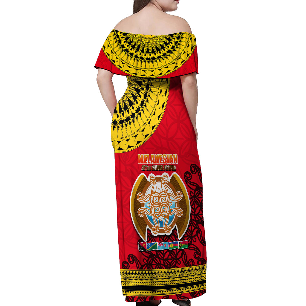 Papua New Guinea Off Shoulder Maxi Dress Melanesian Festival 2023 LT6 - Polynesian Pride
