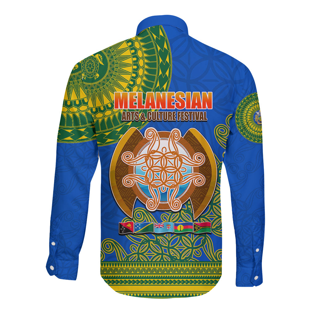 Solomon Islands Long Sleeve Button Shirt Melanesian Festival 2023 LT6 - Polynesian Pride