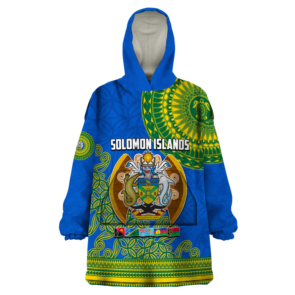 Solomon Islands Wearable Blanket Hoodie Melanesian Festival 2023 LT6 One Size Green - Polynesian Pride