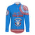 Tonga School Api Fo'ou College Long Sleeve Button Shirt Tribal Pattern LT6 Unisex Blue - Polynesian Pride