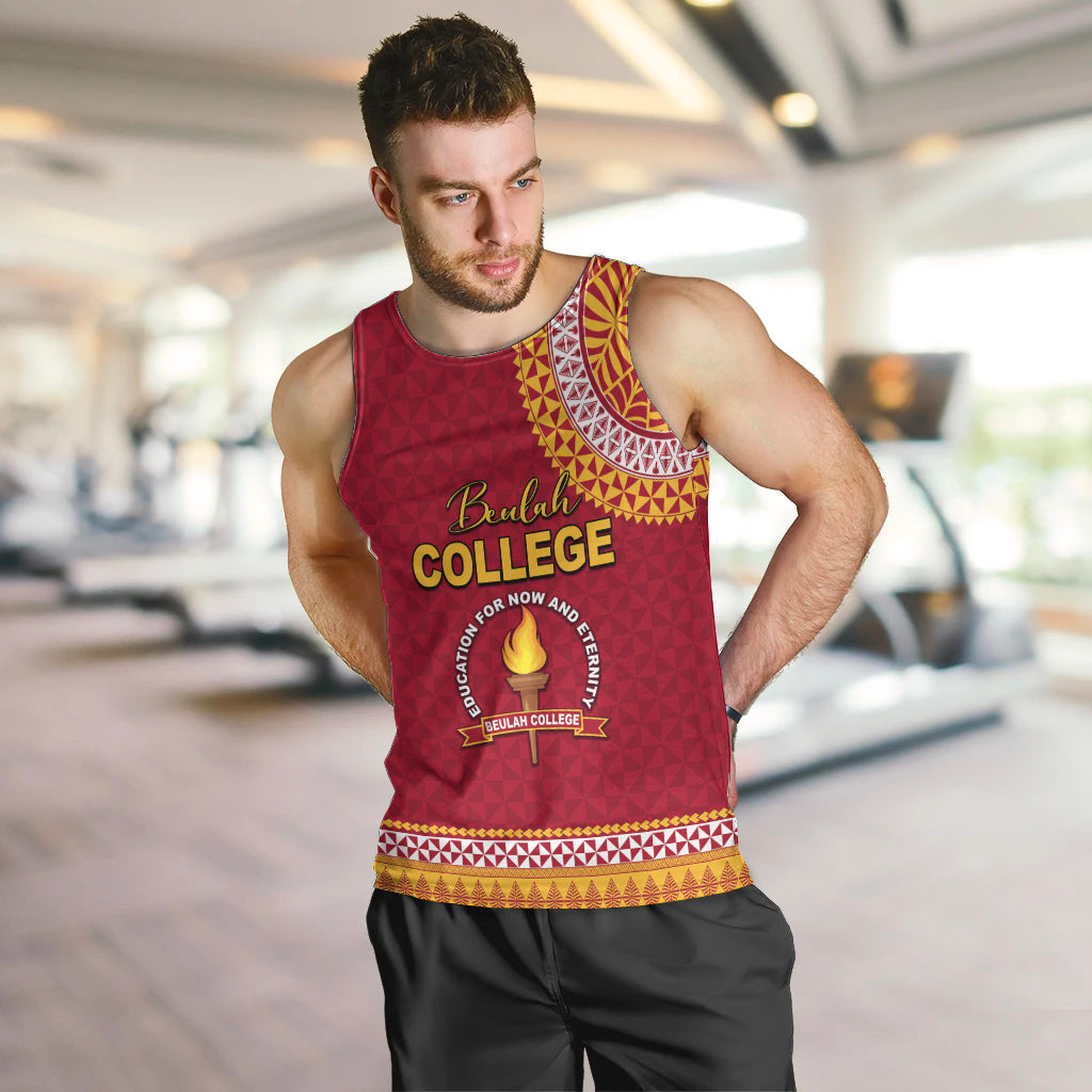 Tonga School Beulah College Men Tank Top Tribal Pattern LT6 - Polynesian Pride
