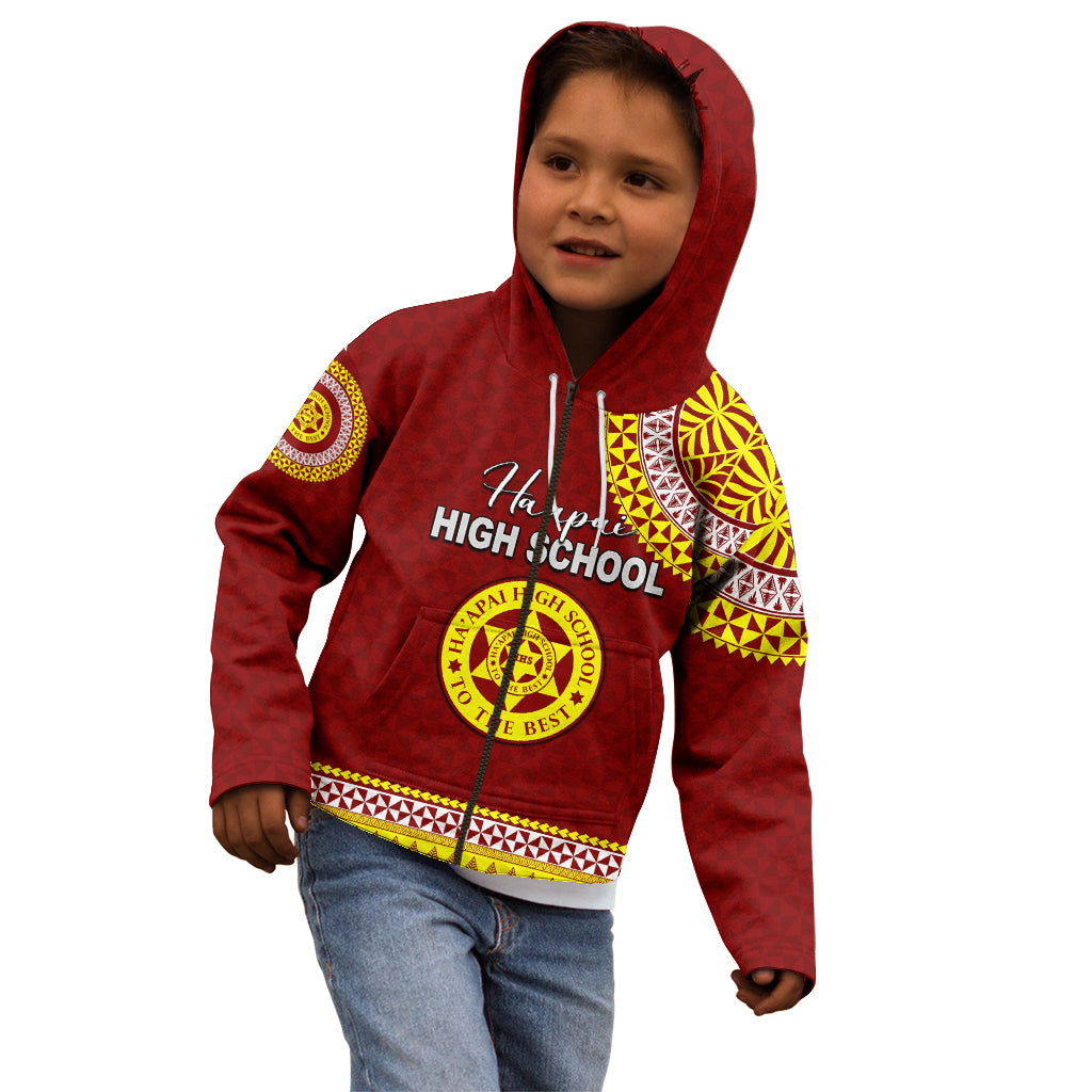 Tonga School Ha'apai High School Kid Hoodie Tribal Pattern LT6 - Polynesian Pride