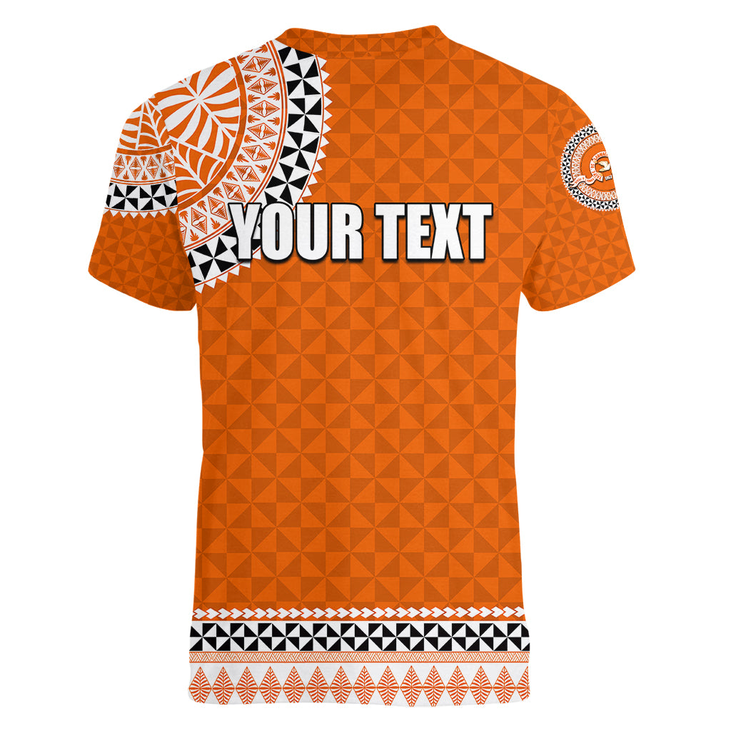 Tonga School Tailulu College Women V Neck T Shirt Tribal Pattern LT6 - Polynesian Pride