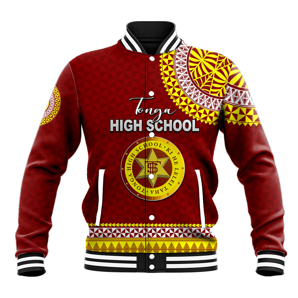 Tonga School Tonga High School Baseball Jacket Tribal Pattern LT6 Unisex Maroon - Polynesian Pride