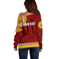 Tonga School Tonga High School Off Shoulder Sweater Tribal Pattern LT6 - Polynesian Pride