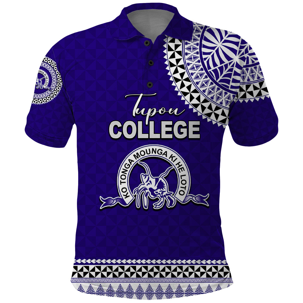 Tonga School Tupou College Polo Shirt Tribal Pattern LT6 Blue - Polynesian Pride